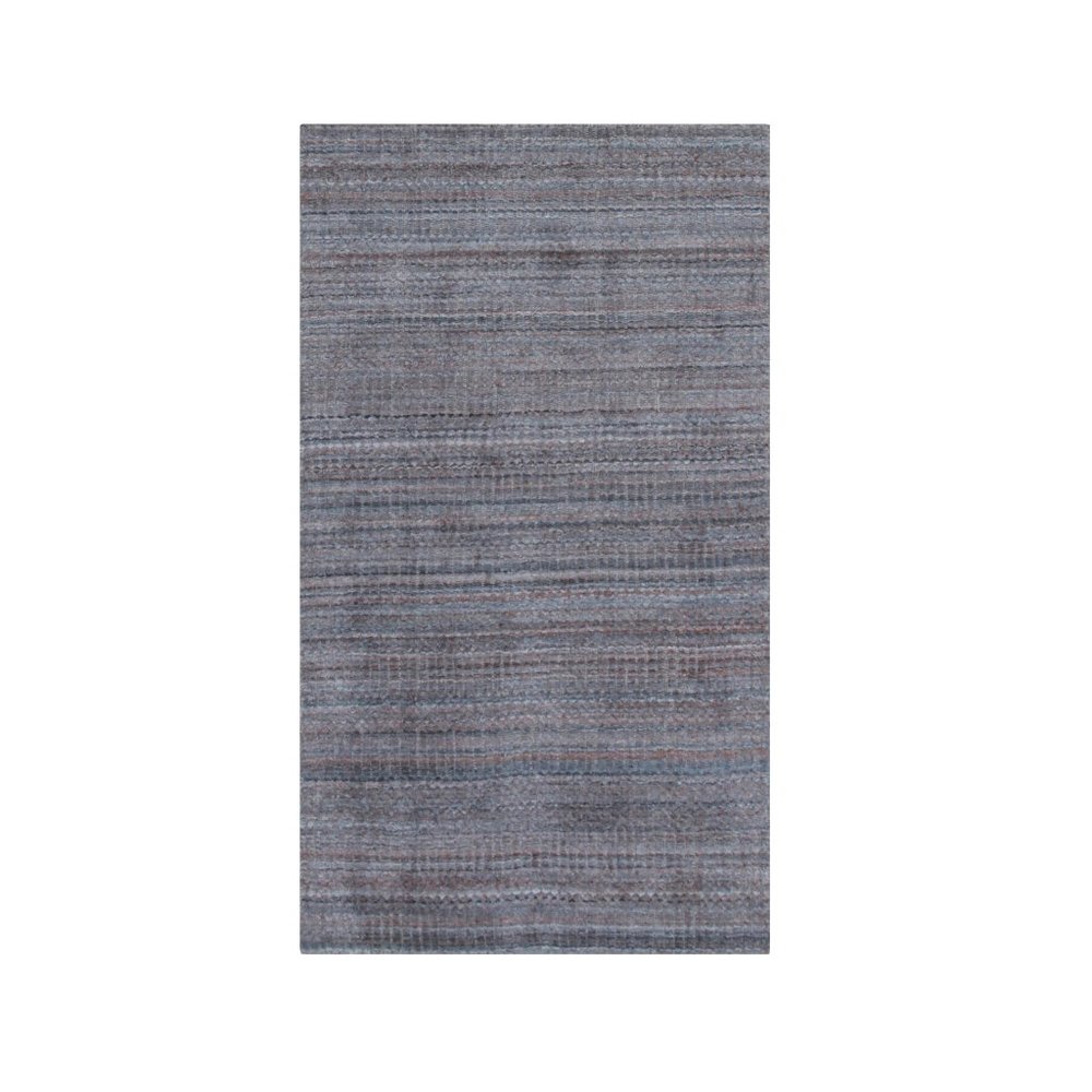 Multi-Colored Hand Knotted Wool Modern Modern Loom Rug, 2' x 4'